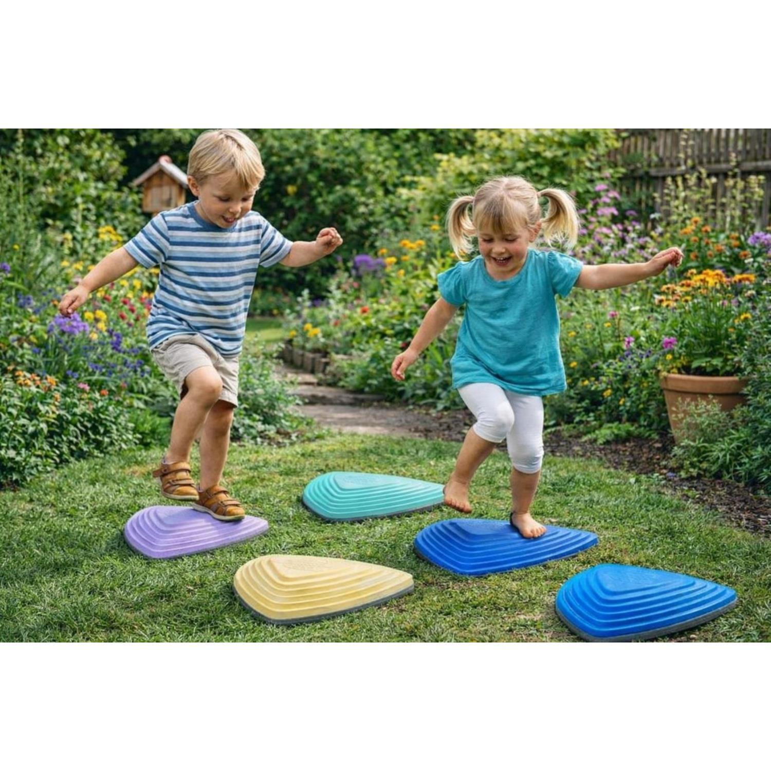 B&Q - 6Pc Kids River Stepping Stones Non Slip Balance Blocks - Image 2