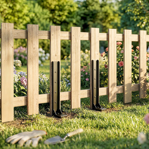 Outsunny 2 Pack Fence Post Repair Kit, Metal Fence Post Support