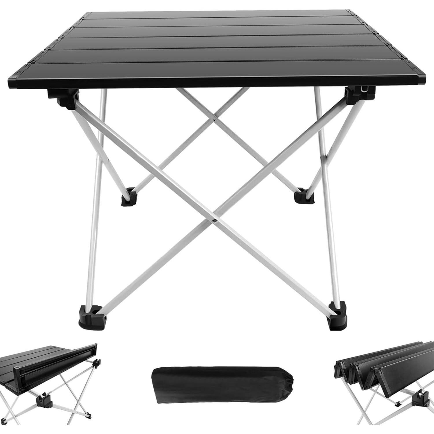 Dyzi Folding Aluminium Camping Table Portable Outdoor Picnic - Black