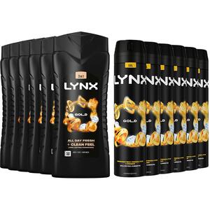 Lynx Gold Shower Gel 500ml & 48H Body Spray 250ml Bundle ¿ 6 of Each