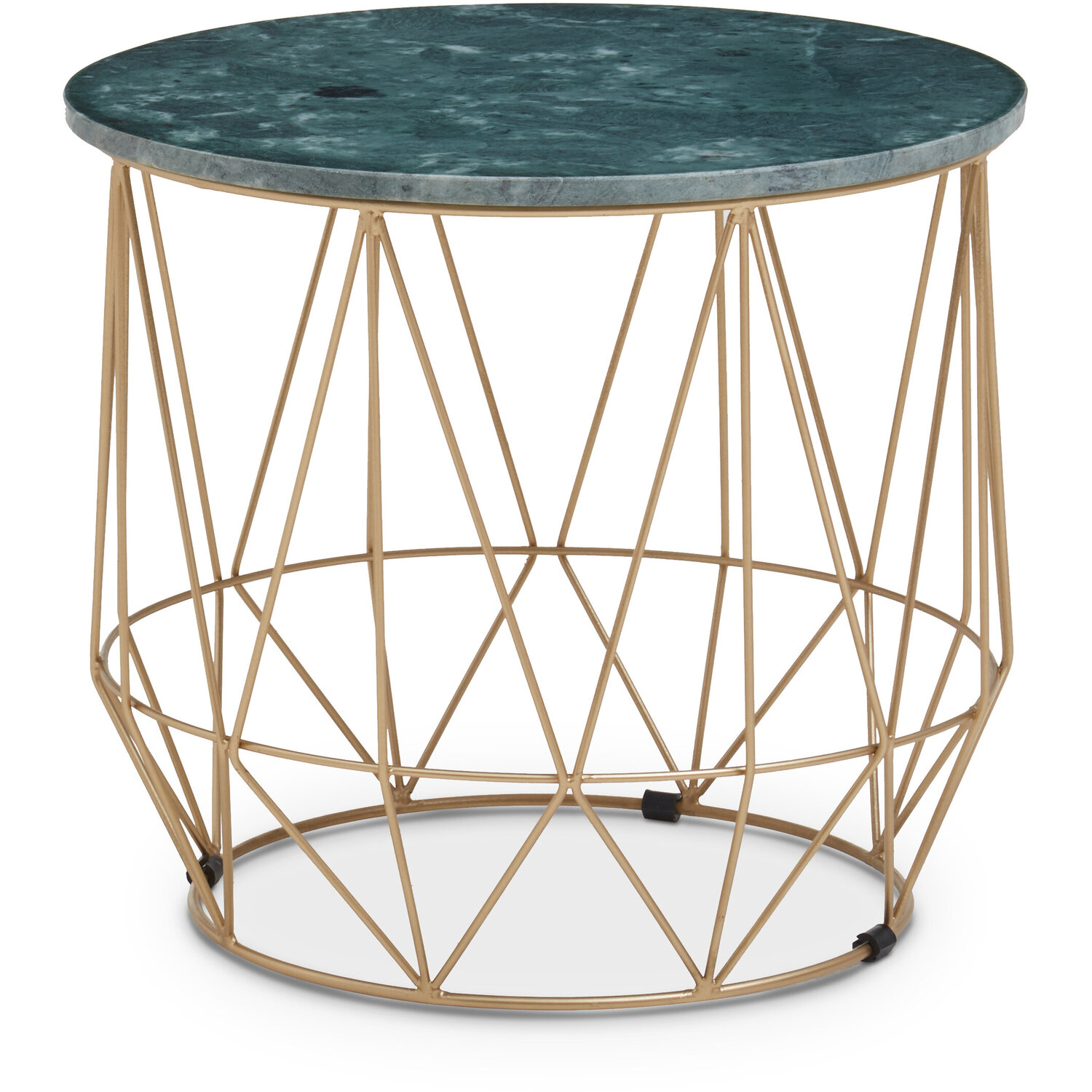 Mandoli Green Side Table With Gold Frame - Green