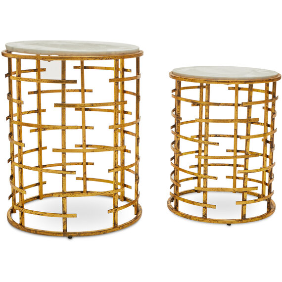 Rabia Set Of 2 Round Tables With Marble Top