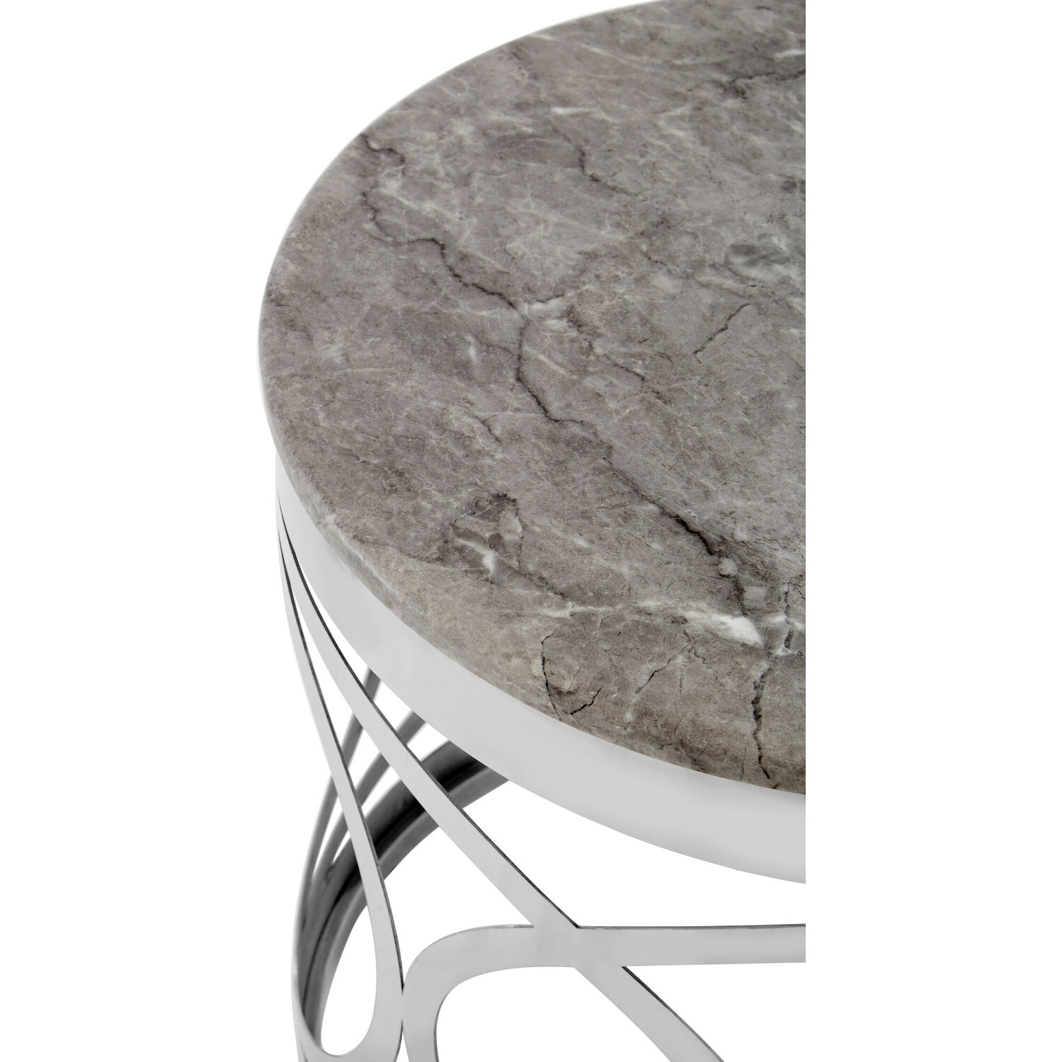 Yasmin Marble Side Table - Silver