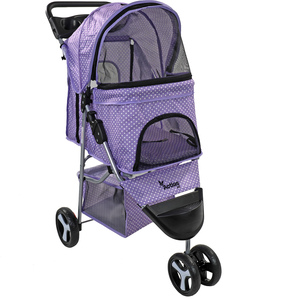 Actiaspet Foldable Pet Stroller with Weather Cover & Swivel Wheels