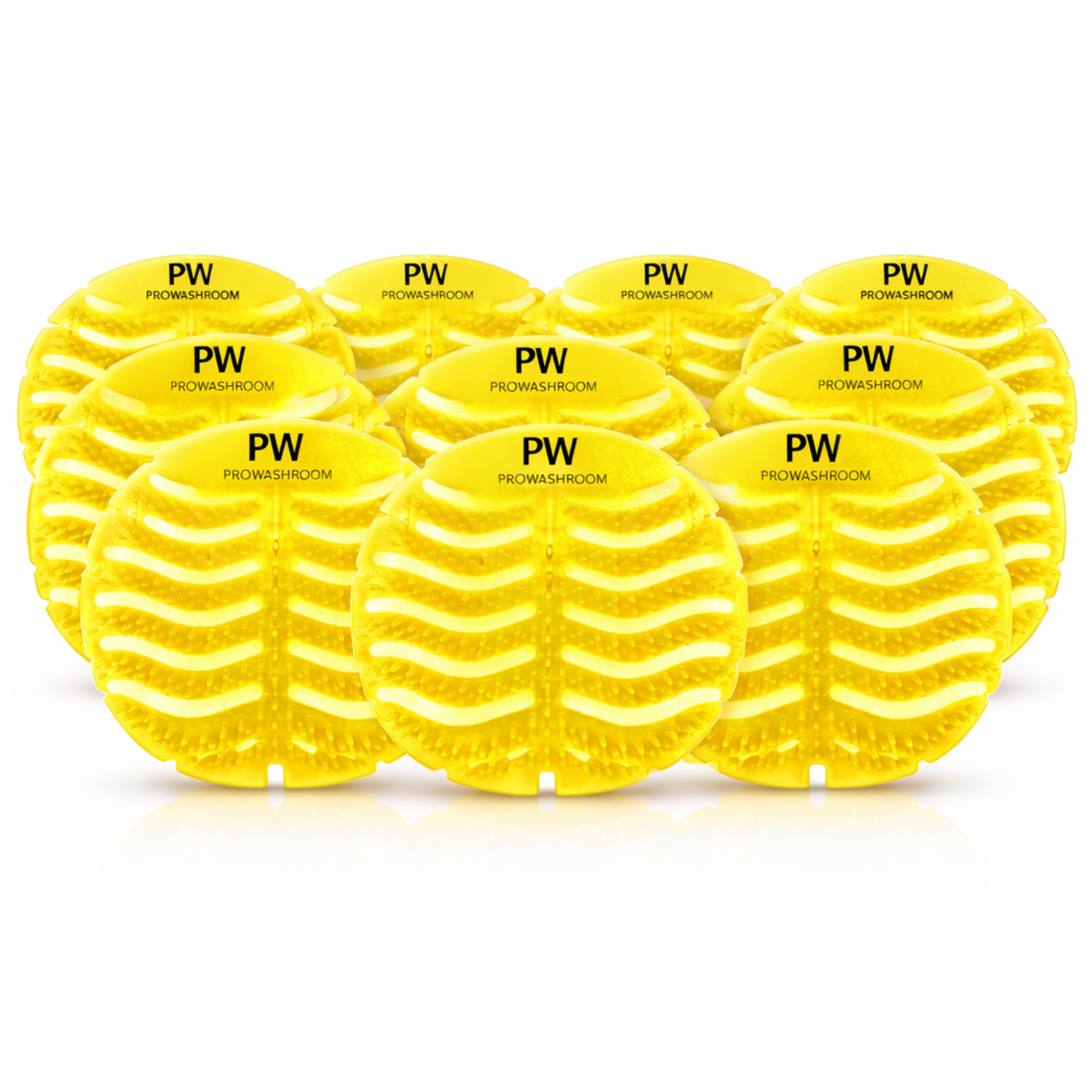 Pro-Washroom Urinal Mats Pack Of 10 Fresh Lemon Fragrance ¿ Anti-Splash Urinal Screens With 30 Day Odour Control