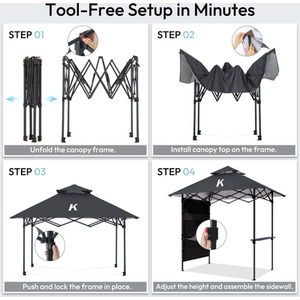 Black / Metal
Polyester
Polypropylene
Steel Verano Black Steel Folding Gazebo Water Resistant Canopy shot 13386429
