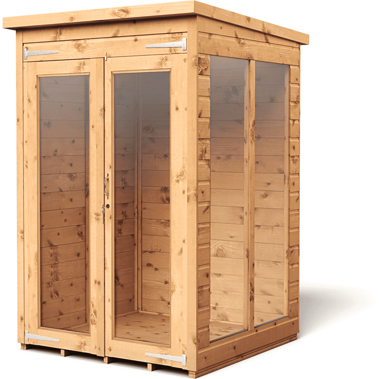 Empire 4x4 Pent Summerhouse with a Double Door - Brown
