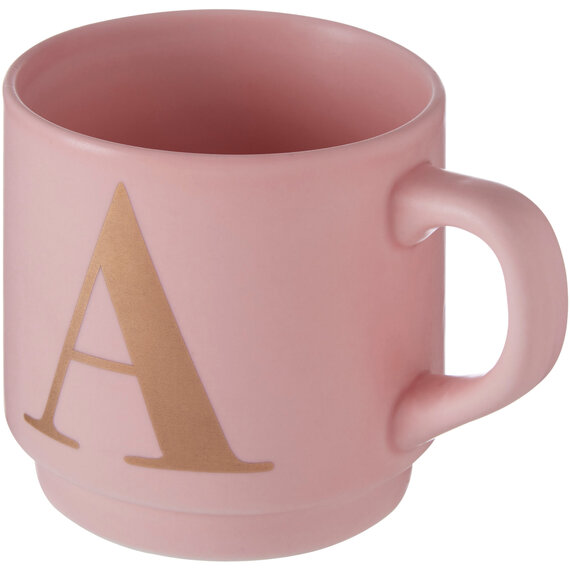 Signet Pink Monogram Mug, A