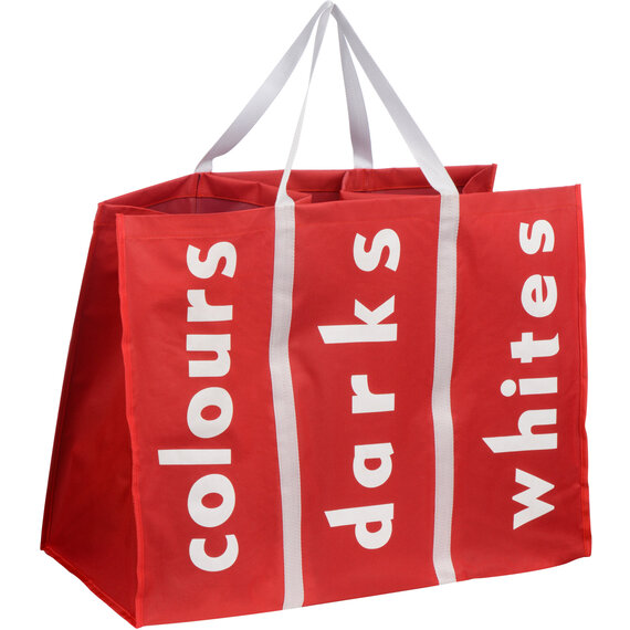 Red 3 Section Laundry Bag