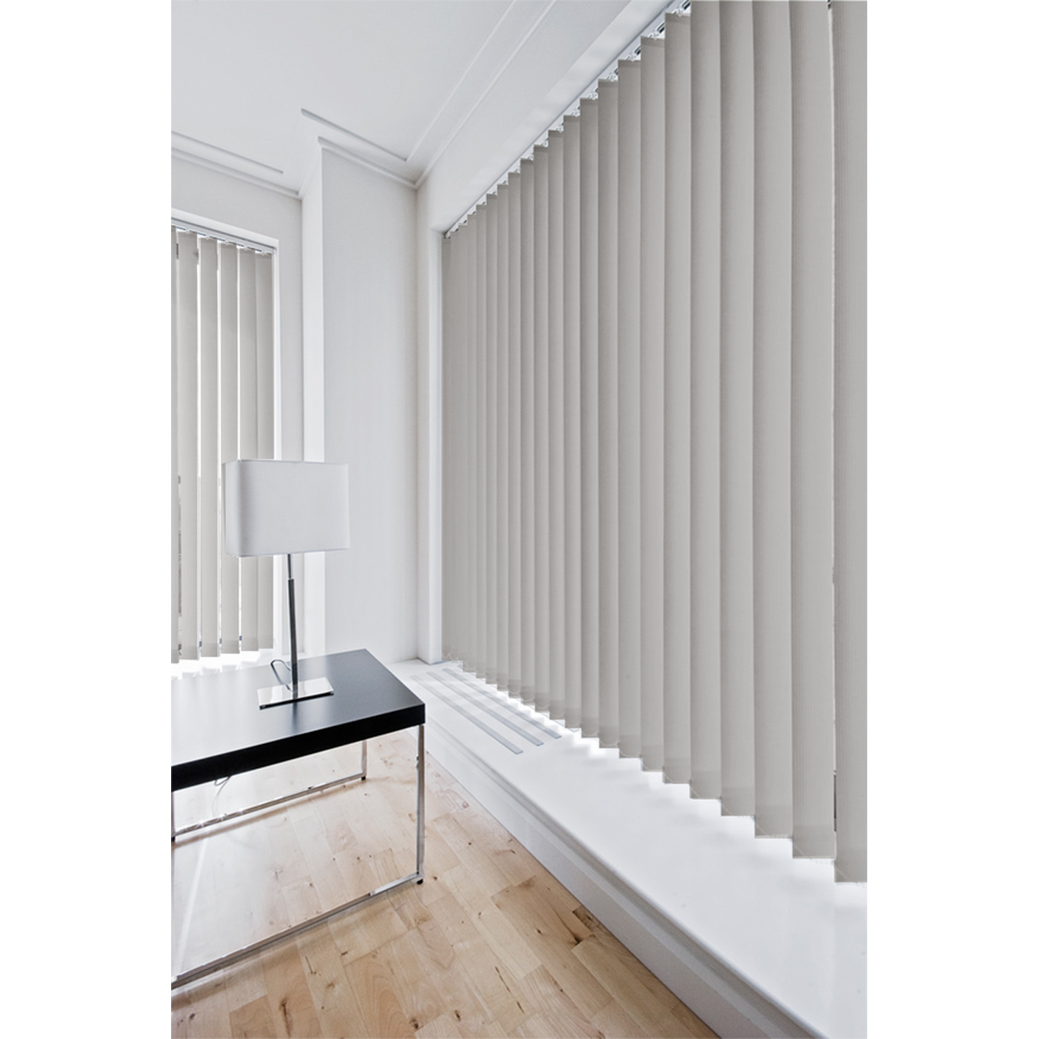 Dimout Vertical Blind Including Headrail - Grey / 240cm / 90cm