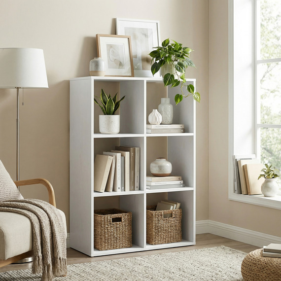 VASAGLE 3 Tiers Collection - Bookshelf, Cube Bookcase