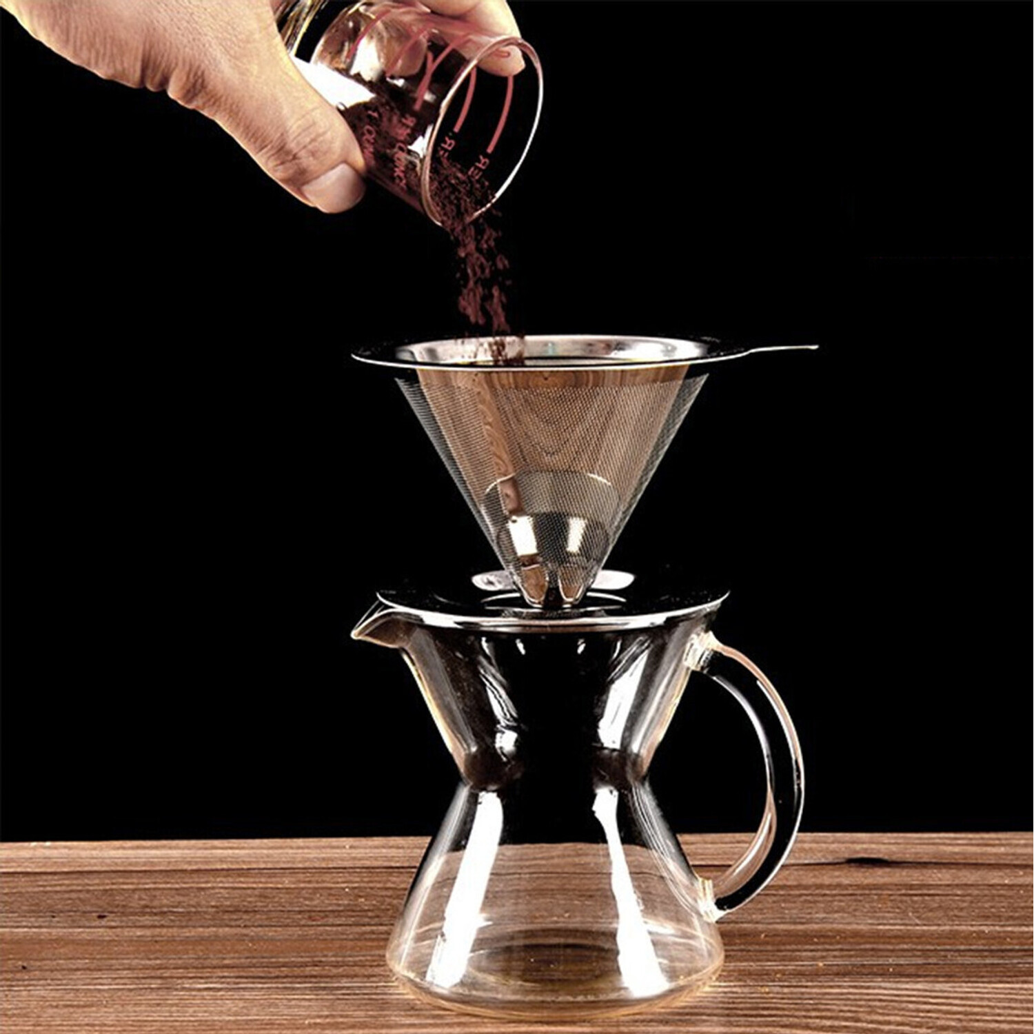 Image of Coffee Mesh Drip Funnel - Silver