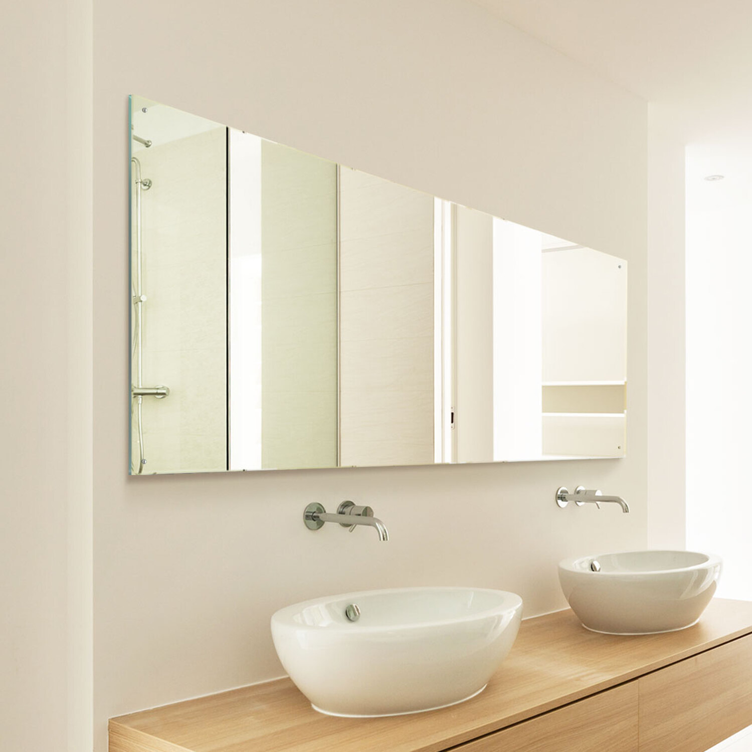 Image of Sheet Mirror Glass with 4 Holes&hellip;