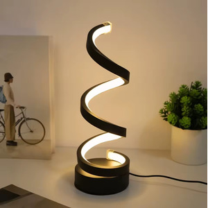 Spiral Table Lamp Modern Home Decor Light