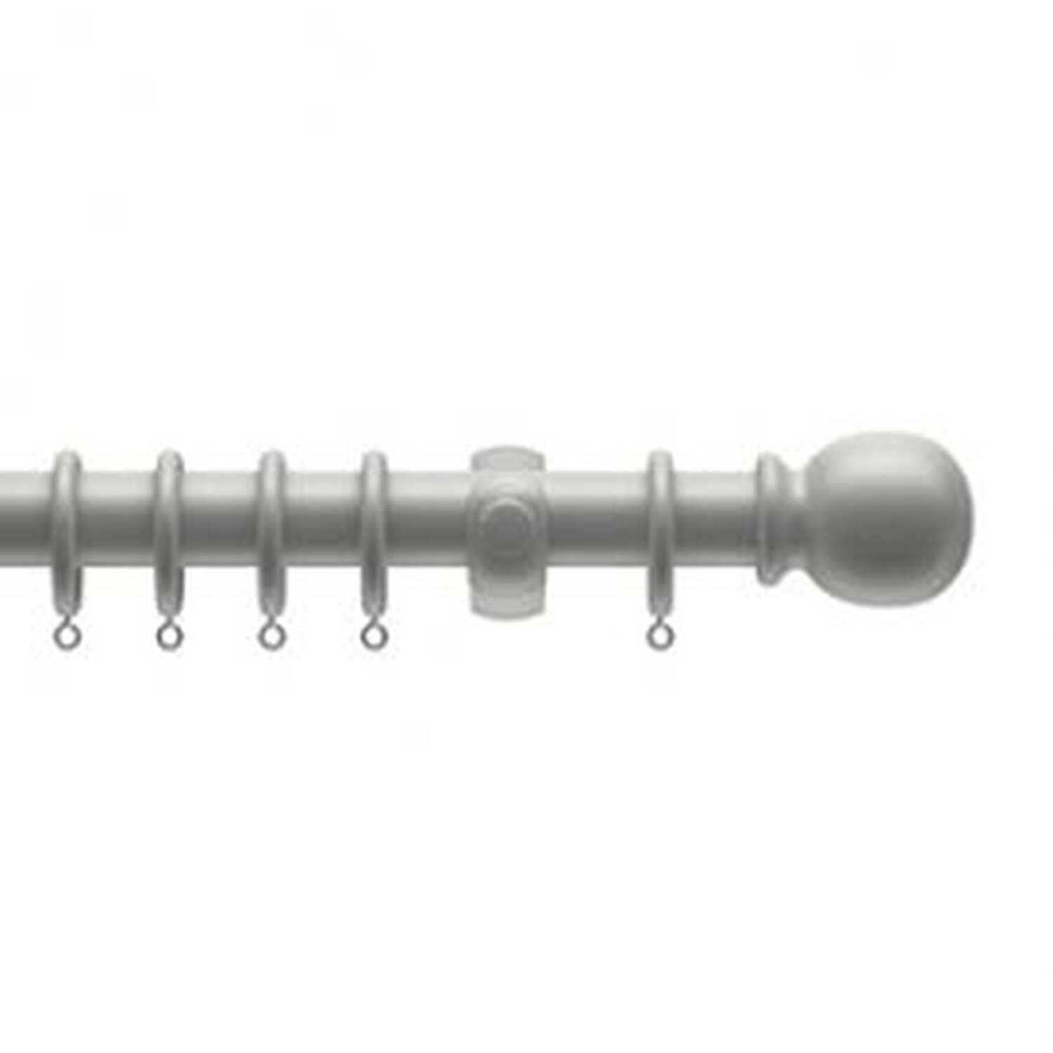 28mm Wooden Grey Curtain Pole Set - Grey / 270cm