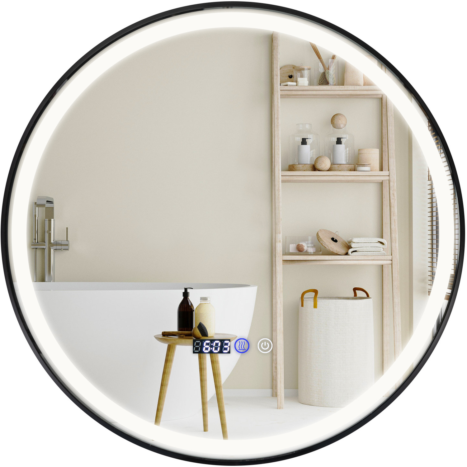 Bathroom Round Makeup Vanity Mirror - Silver