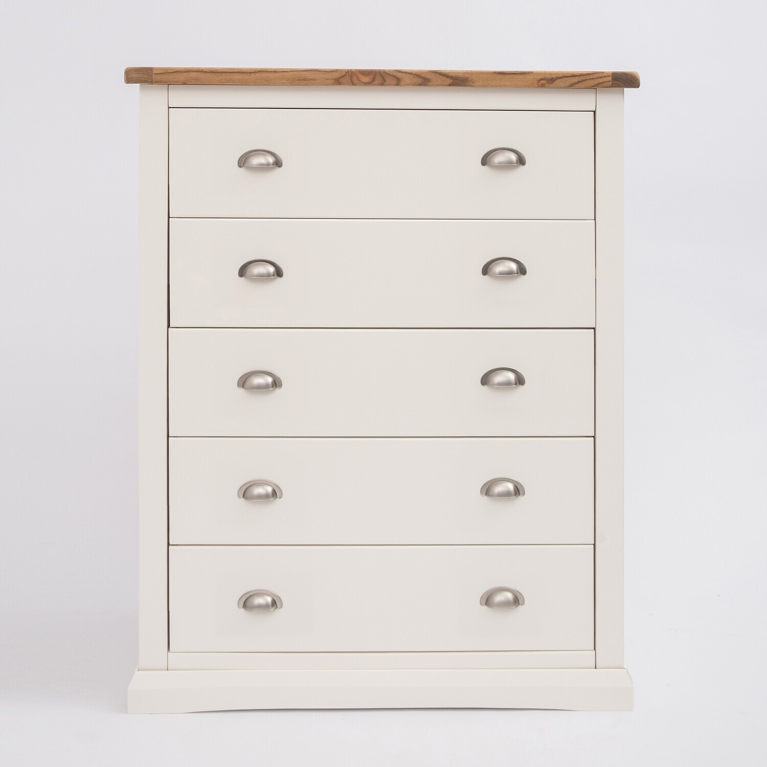 Cabinet Bits Cosenza 5 Drawer Chest - White / Chrome