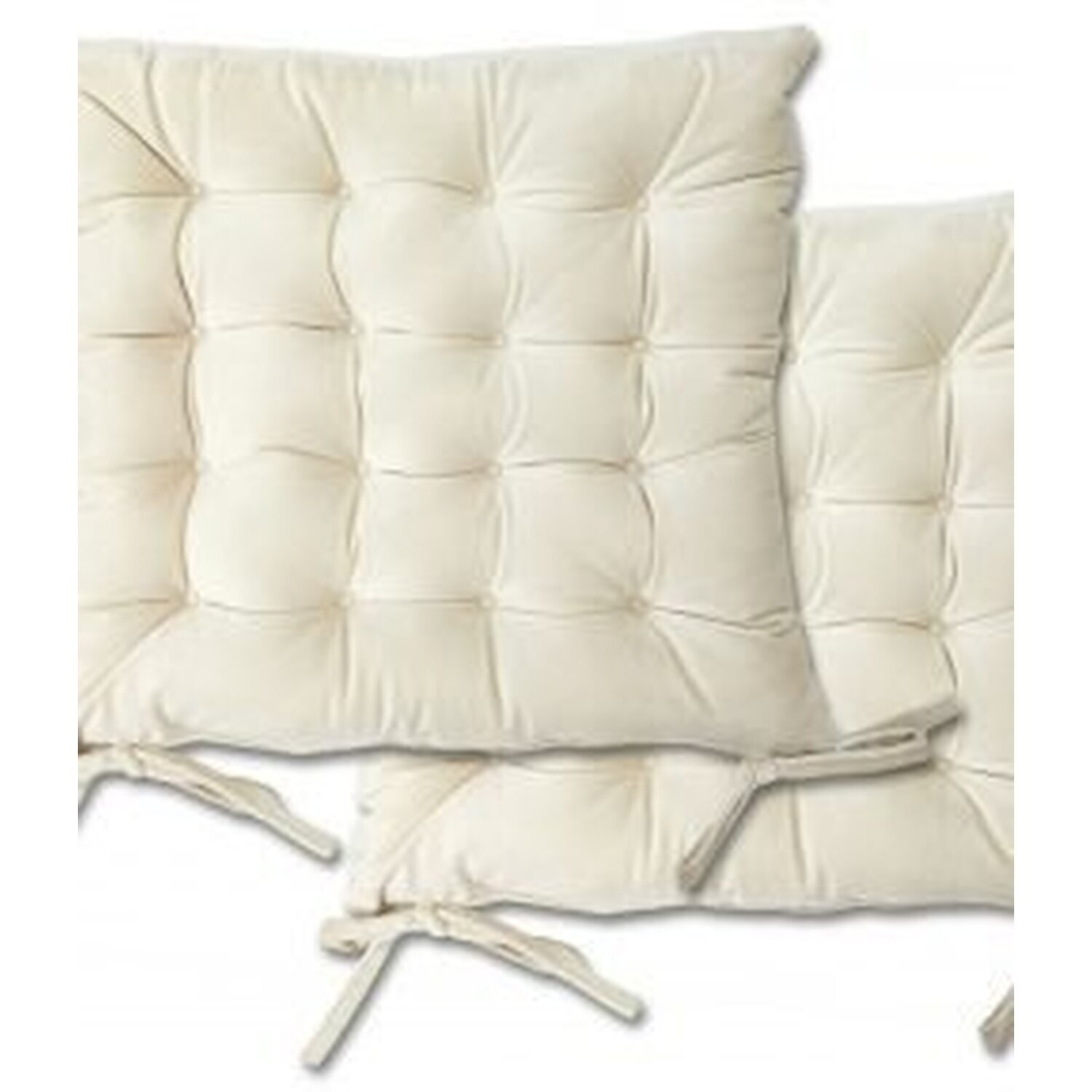 Velvet Seat Pad Pair - Cream