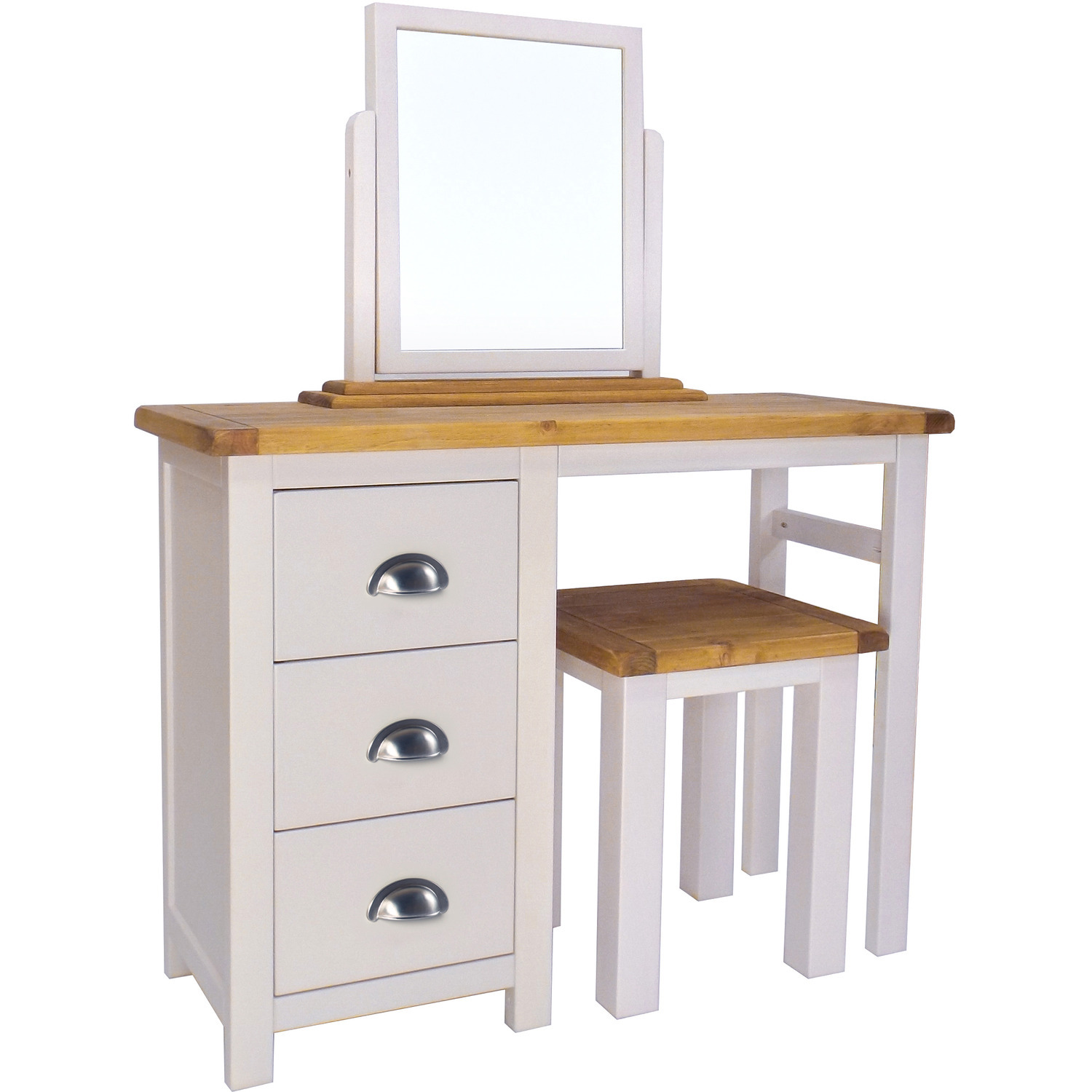 Argenta 3 Drawer Dressing Table Set - Grey