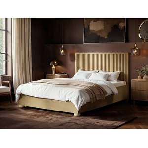 Theo Ribbed Ottoman Bed Light Wood