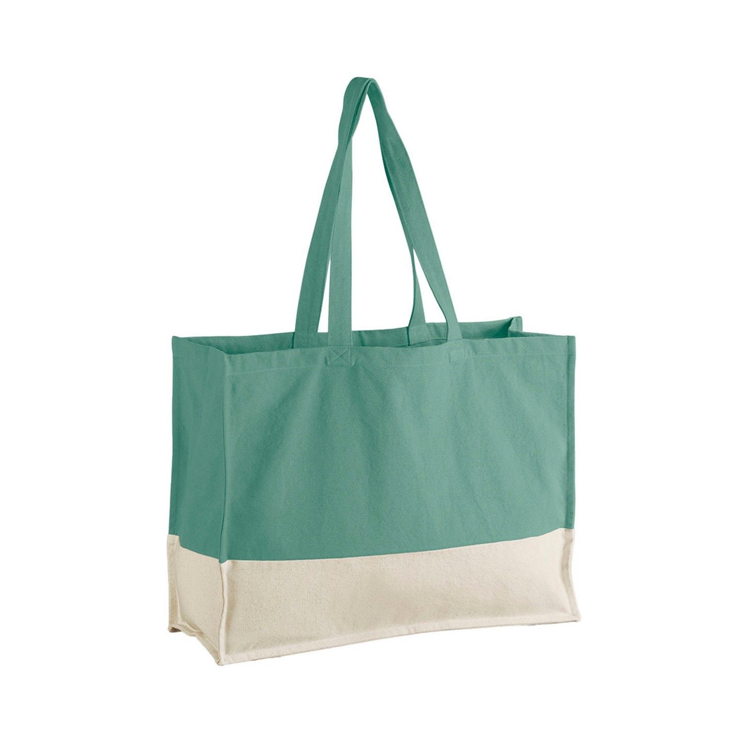Westford Mill Earthaware Contrast Organic Shopper Bag - Sage Green/Natural