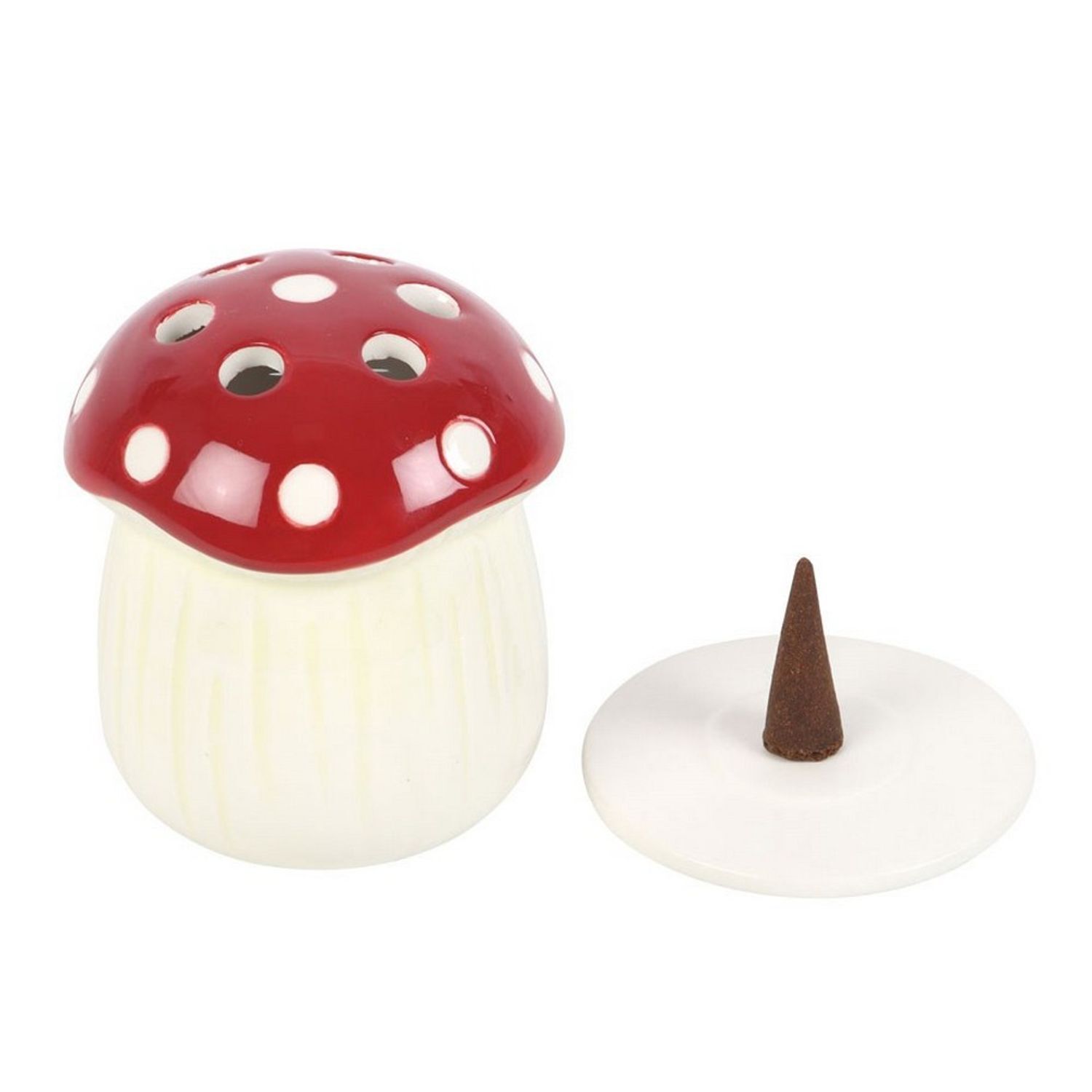 Something Different Unisex White Mushroom Incense Cone Holder In - Image 2