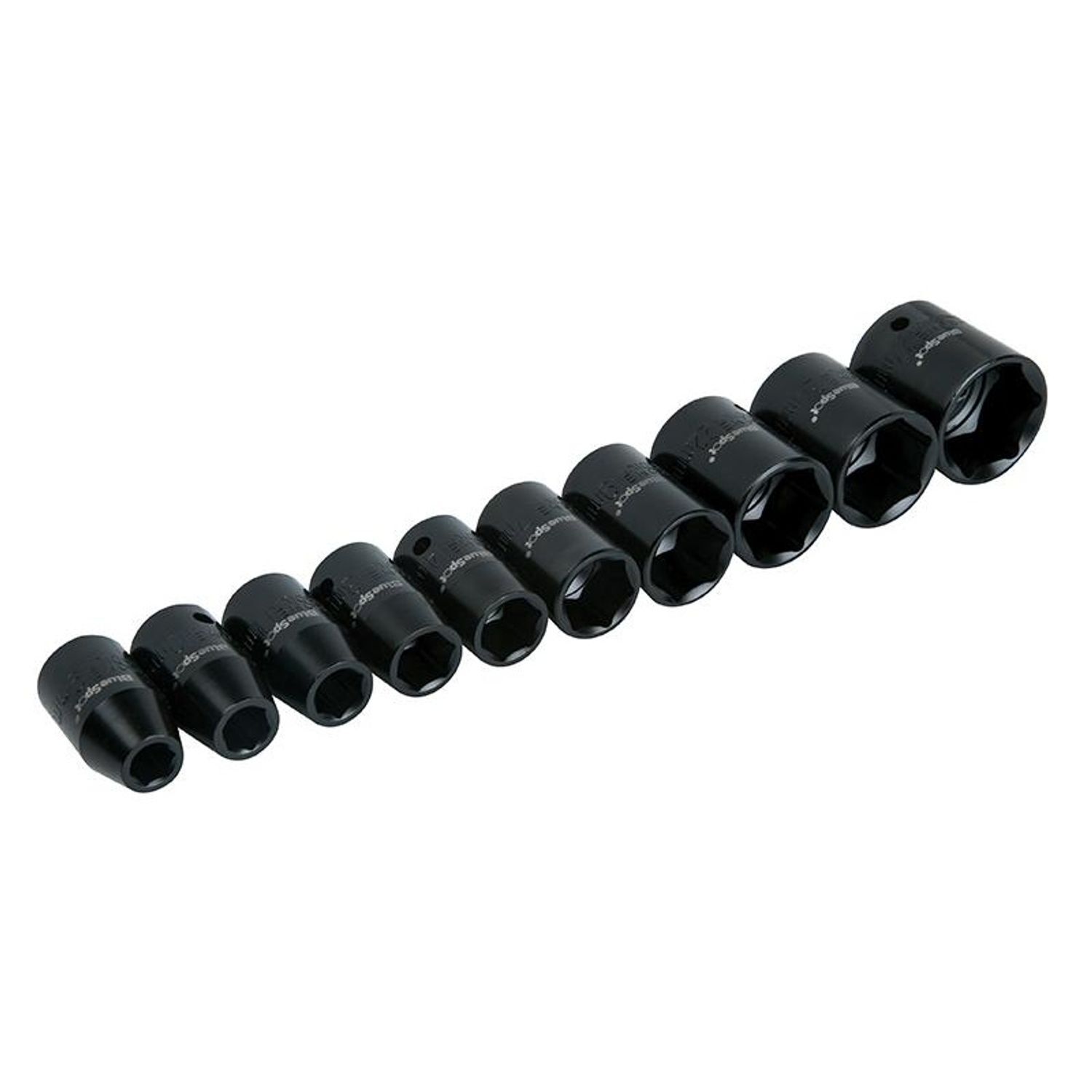 Bluespot Tools 1/2In Metric Impact Socket Set 9-27Mm, 10 Piece - Multi Colour