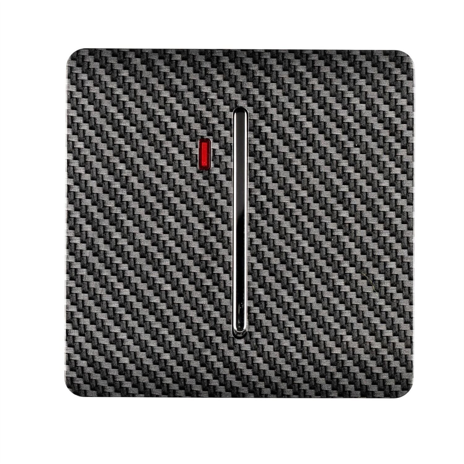 Trendi Artistic Modern Glossy 45 A Tactile Light Switch & Neon Insert Carbon Fibre - Image 3