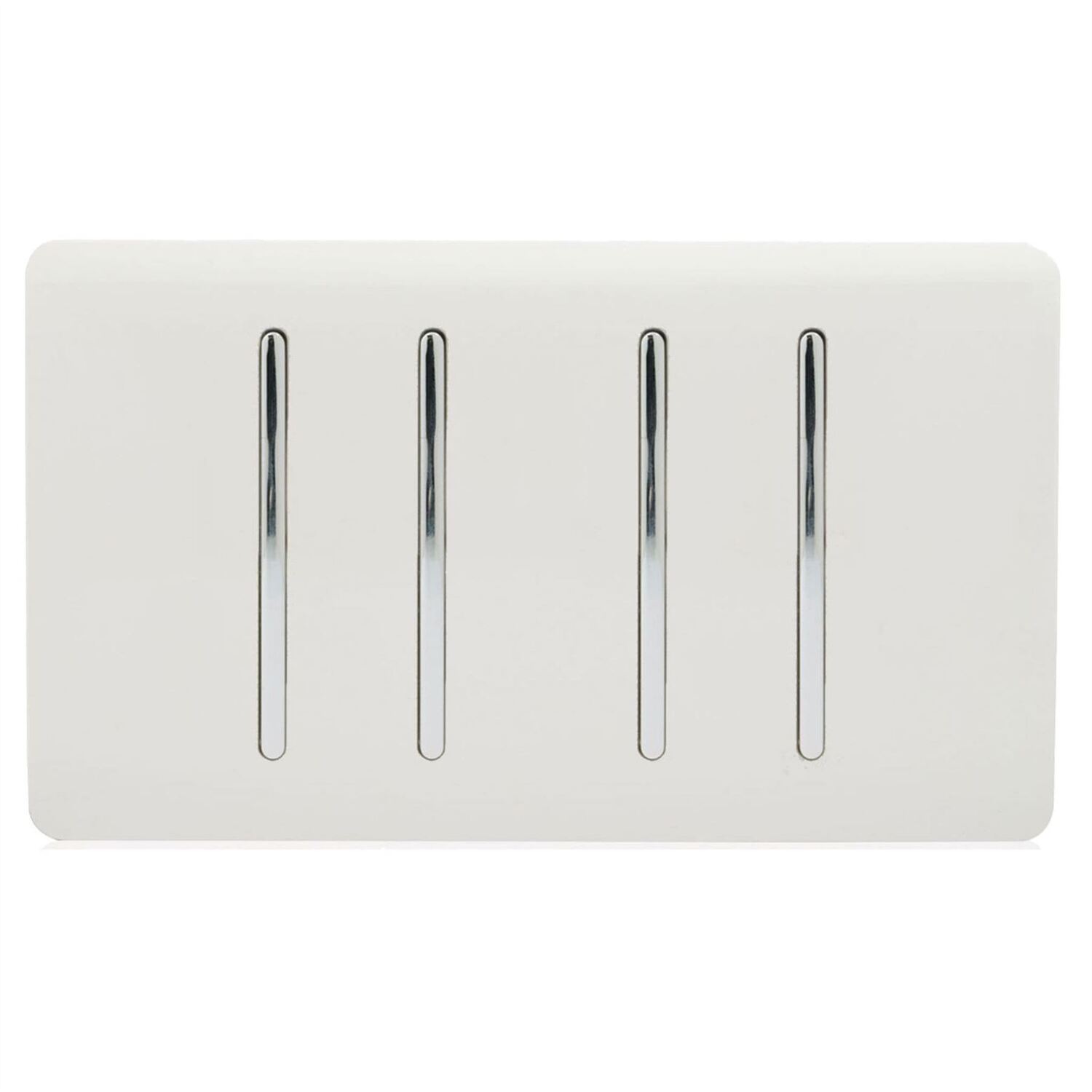 Trendi Switch Trendi 4 Gang 2 Way Rocker Double Plate Tactile Light Switch - Ice White