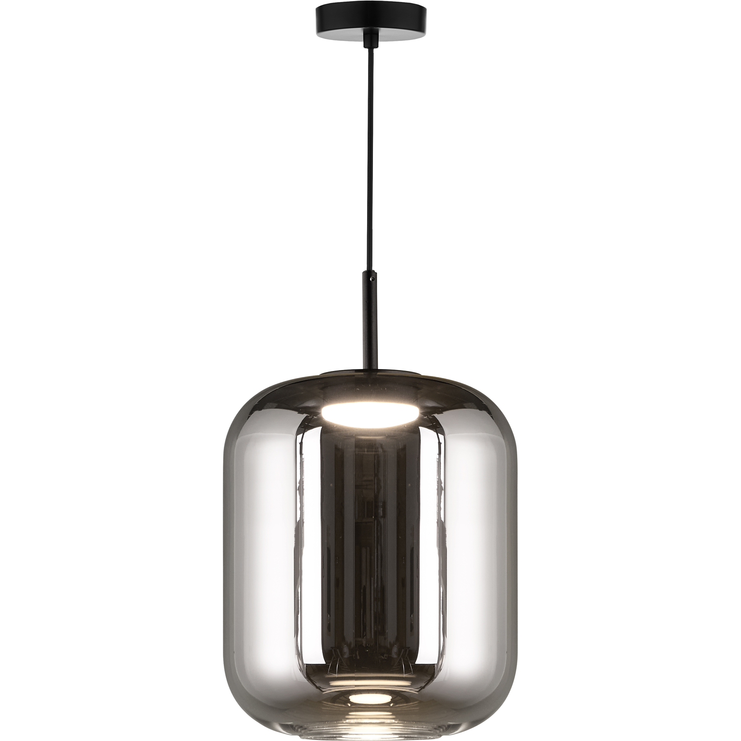 Jurek Pendant Satin Black and Smoked Glass LED