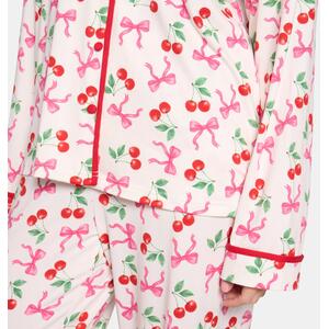 OHS Cherry Bow Print Piped Jersey Pyjama Set