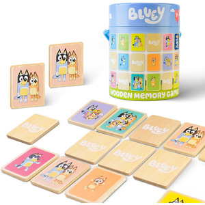 BLUEY Tumbling Tower Game - 54 Wooden Blocks, Durable & Non-Toxic