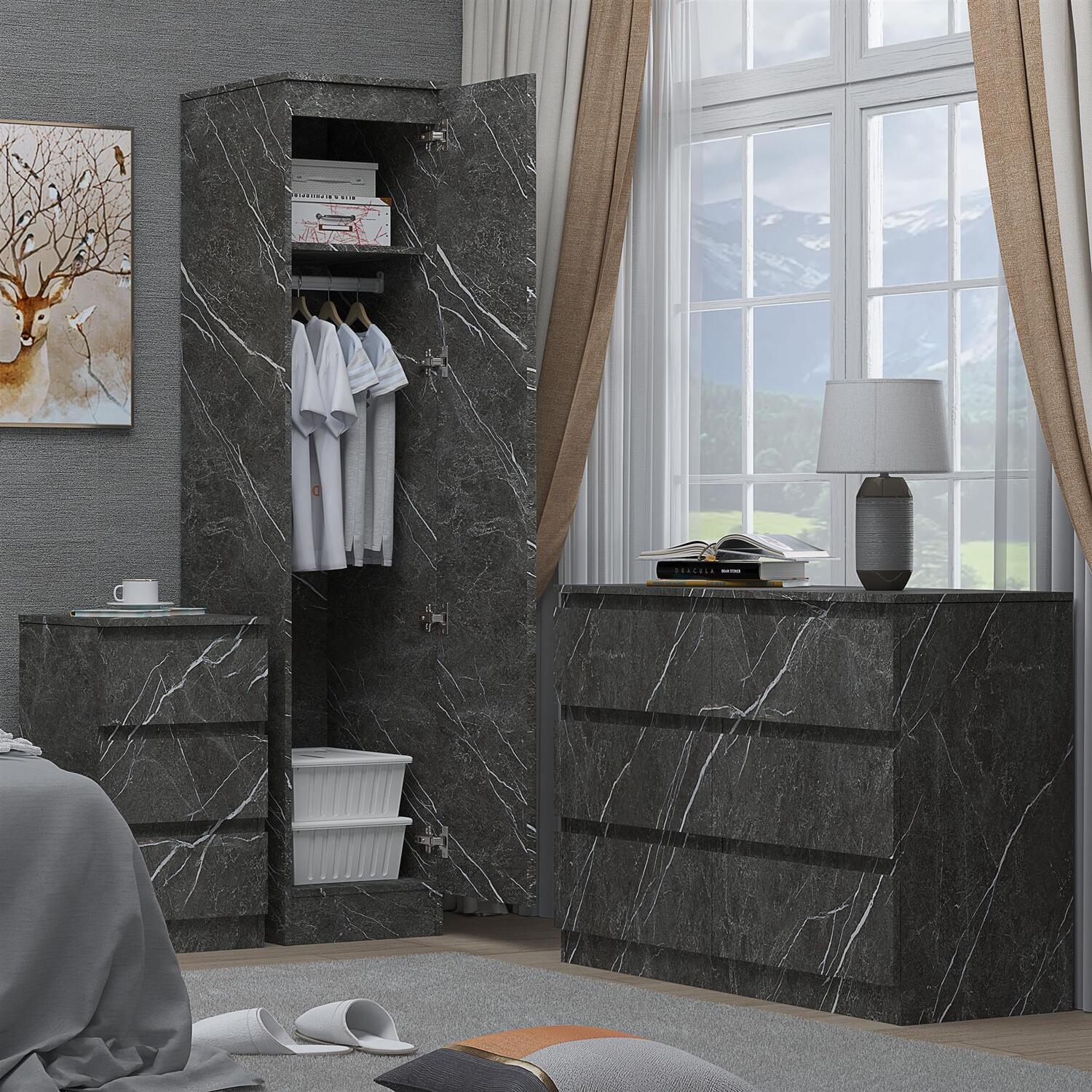 Zita Marble Effect Bedroom Set