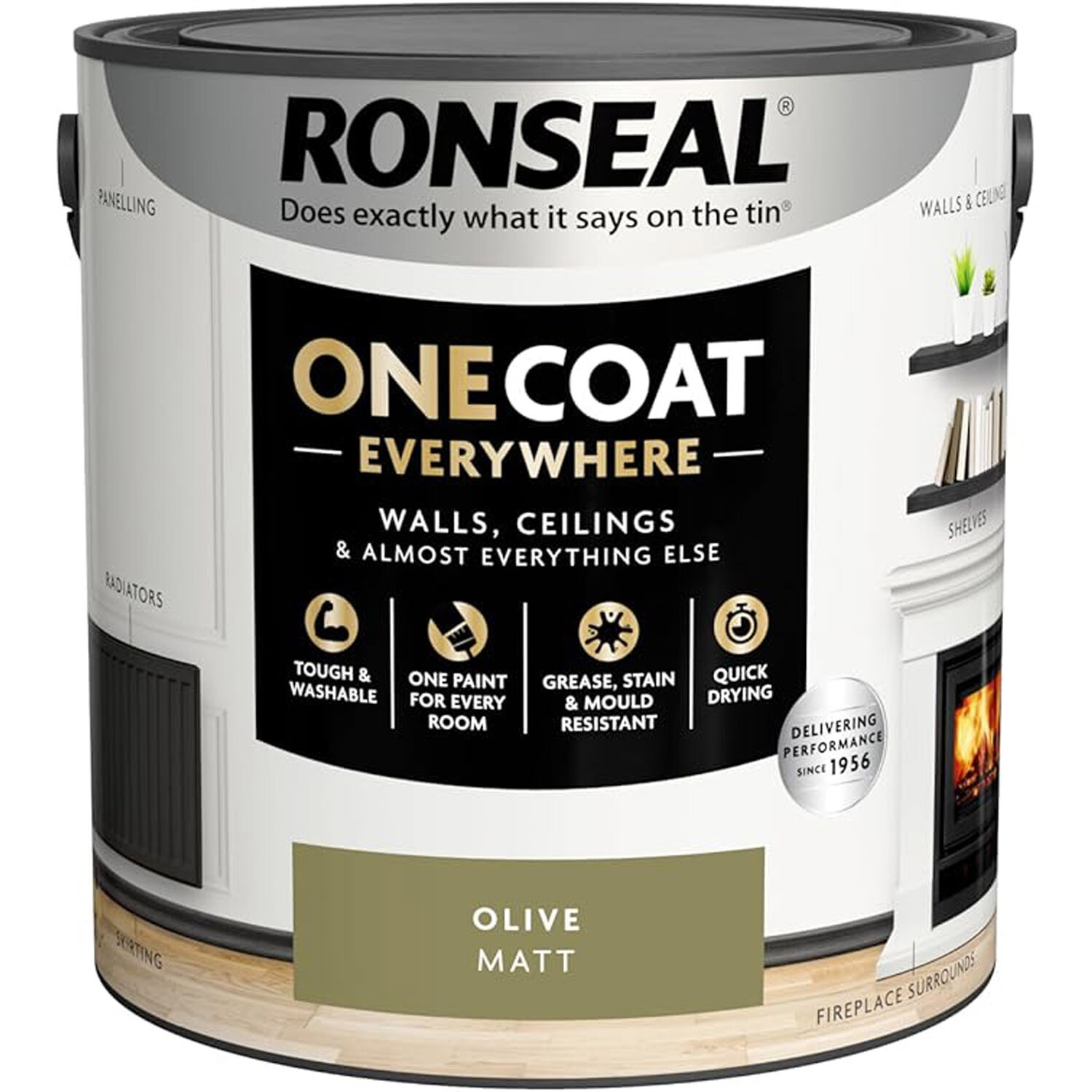 Ronseal One Coat Everywhere Olive Matt Interior Paint 2.5L