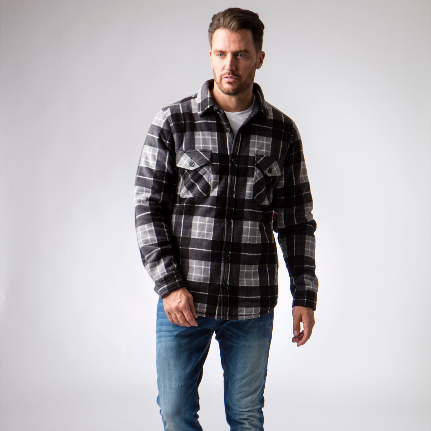 Heat Holders Mens Quilted Plaid Winter Jacket