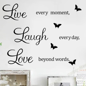 Live Laugh Love Butterfly Wall Sticker Decor