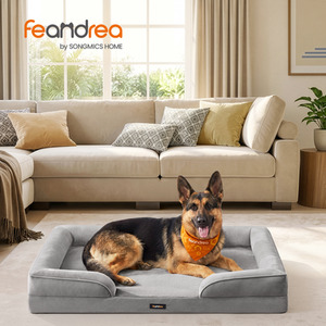 FEANDREA Orthopaedic Dog Sofa Bed, XL Dog Bed with Raised Sides