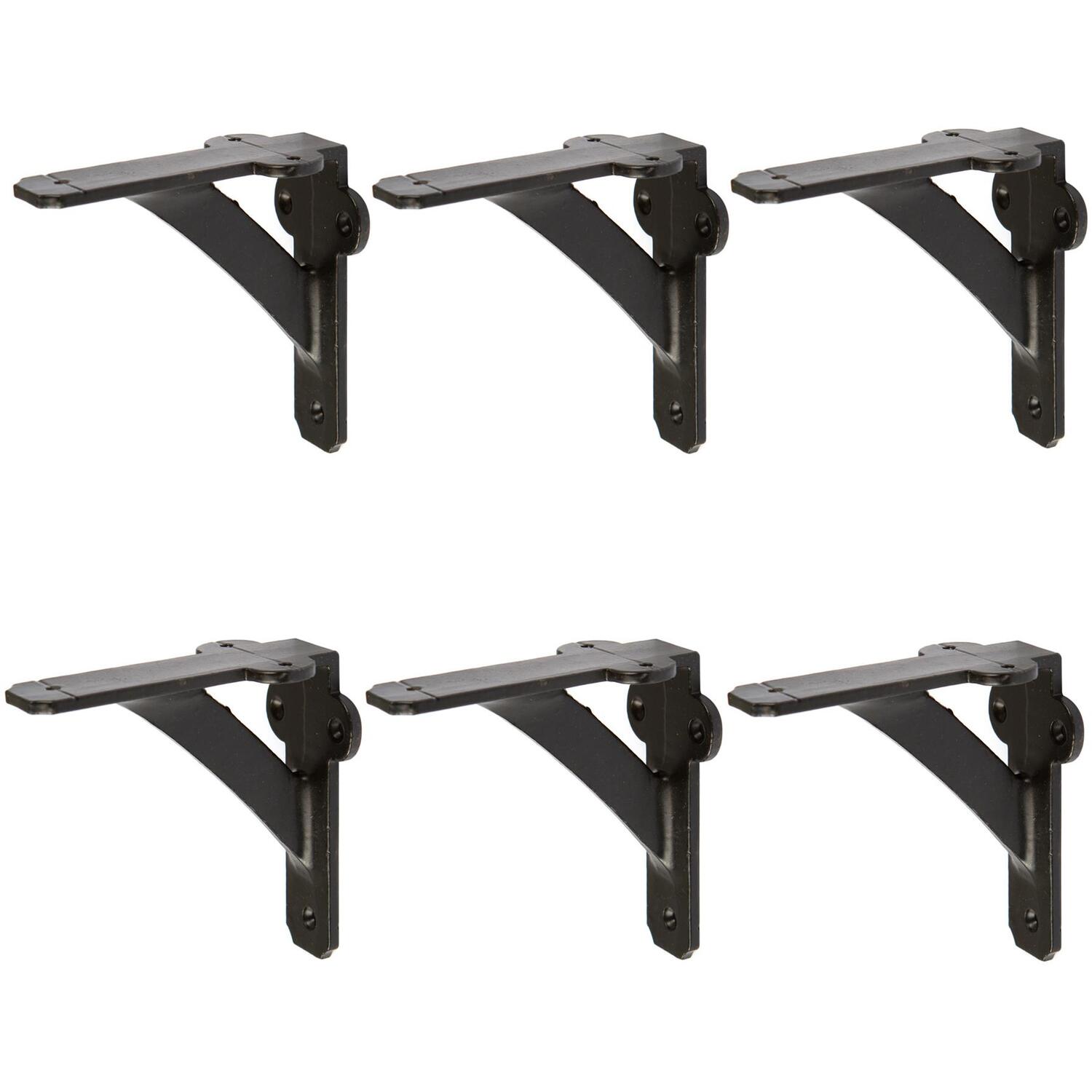 Hammer and Tongs Iron Shelf Bracket - D100mm - Pack of 6 in Black | Size: 1000mm x 1000mm