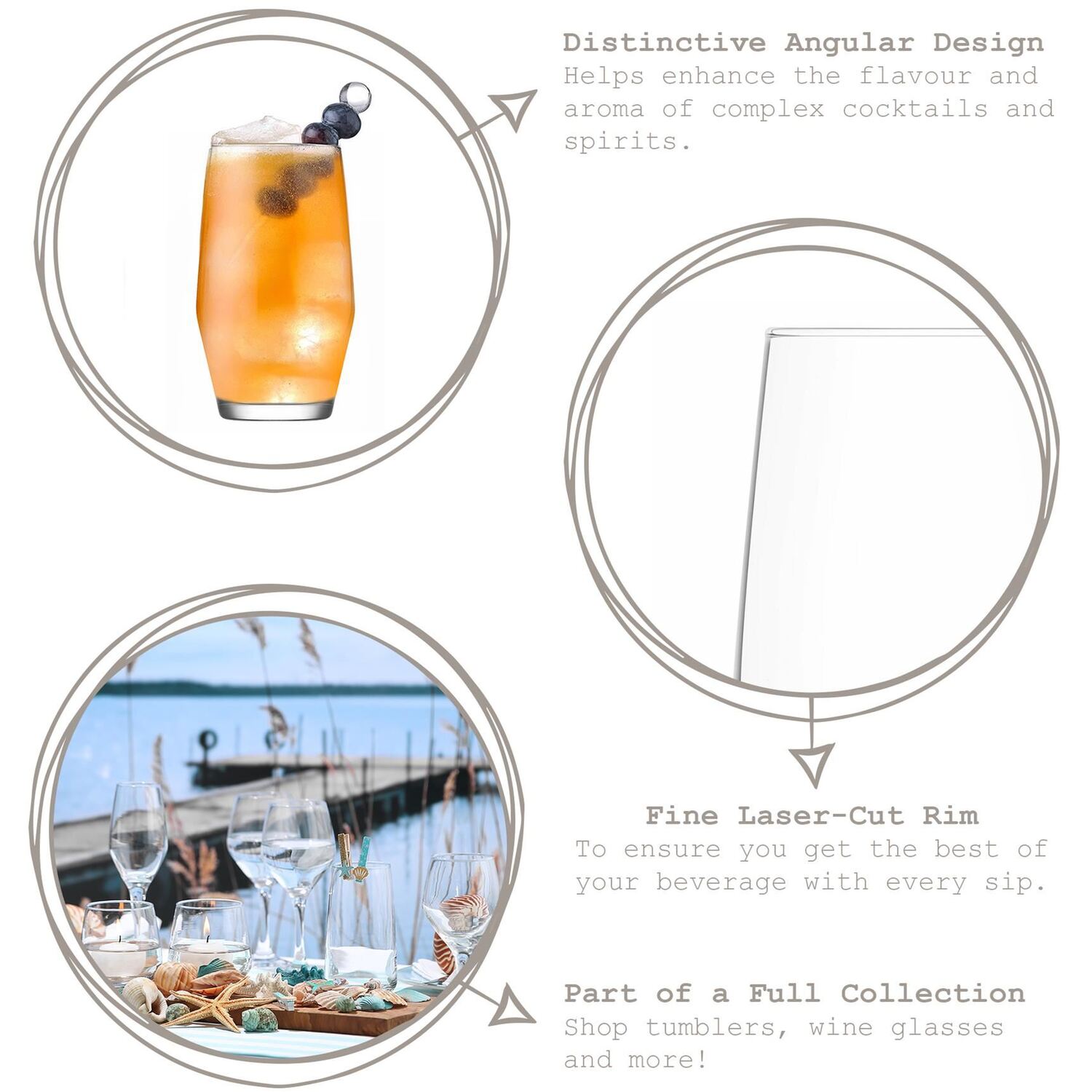 12 Piece Ella Glassware Set - Clear - Clear