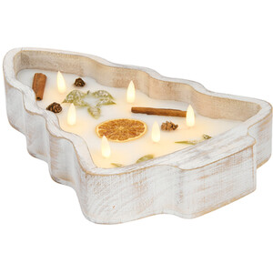 Tree Inclusion Wooden LED Candle