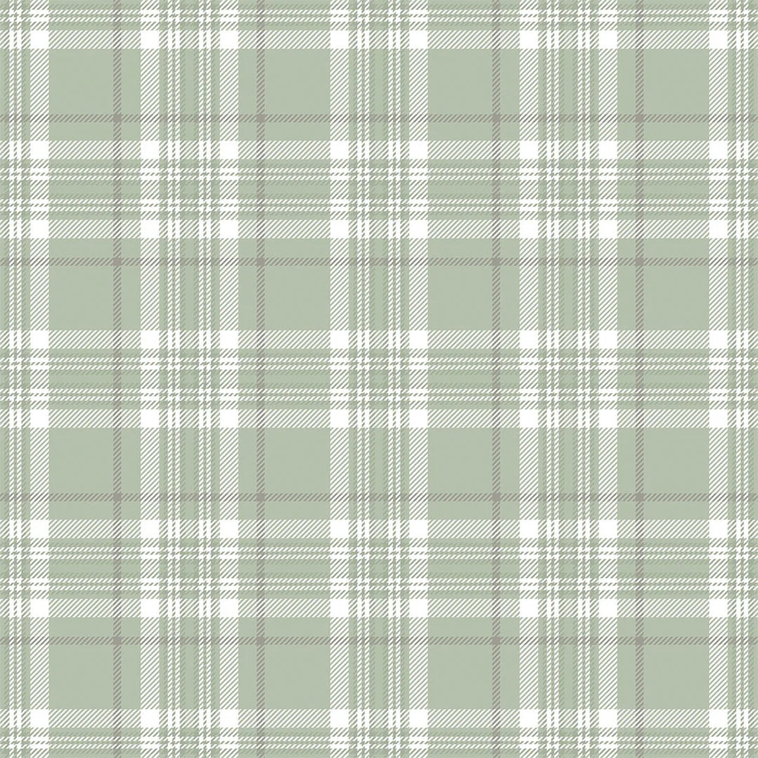 Traditional Check Wallpaper Sample, Sage Green.