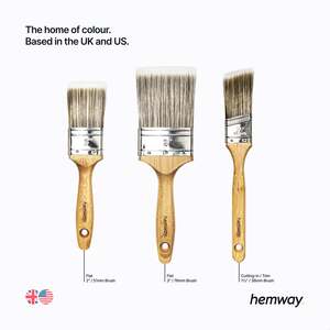 Hemway Premium Bamboo Paint Brush Set (Pack of 3)