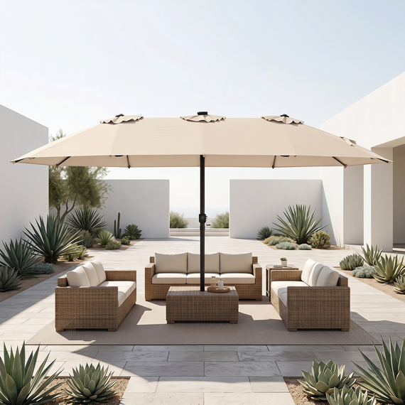 15ft Double Sided Outdoor Patio Umbrella