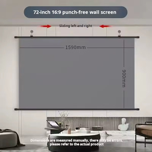 72 Inch Thick HD Projector Screen 16 9 No Hole Wall Mounted