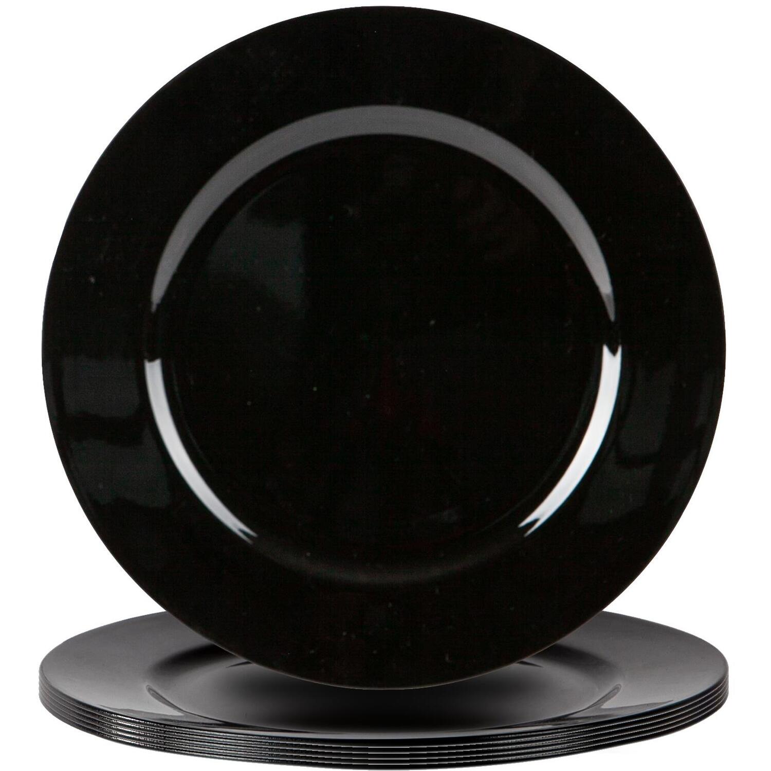 Image of Metallic Melamine Charger Plates - Black&hellip;