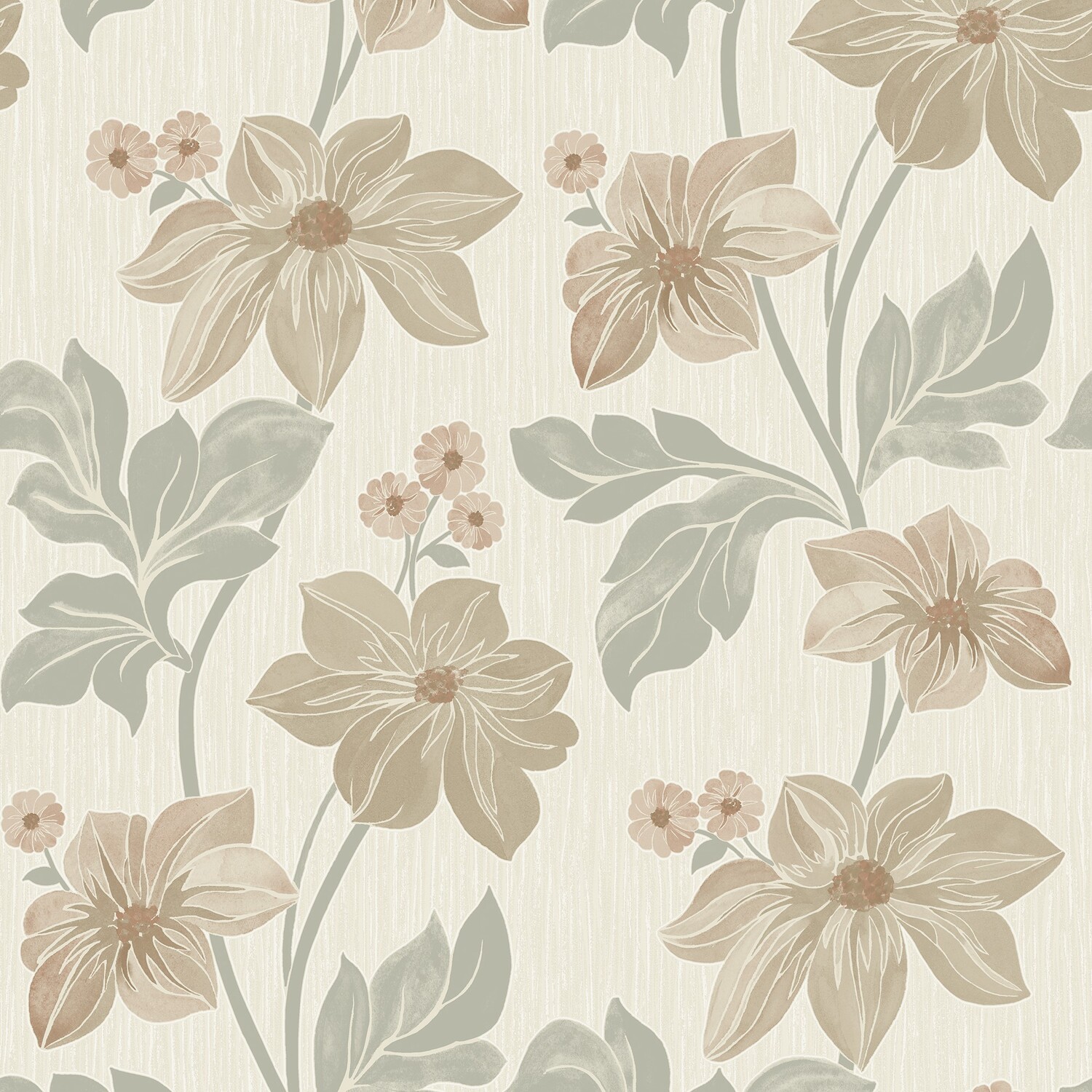 B&Q -  Clematis Floral Trail Textured Blown Vinyl WallpaperSage - Image 5