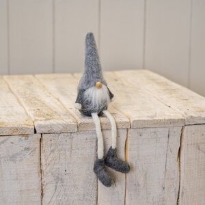 Whimsical Sitting Grey Fuzzy Gonk