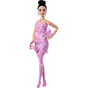 Barbie Deluxe Style Doll in Denim Star Print Dress with Matching Tights