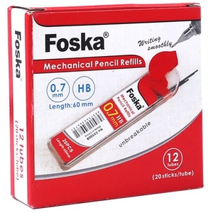 Pack of 12 0.7mm Mechanical Pencil HB Black Lead Refill Tubes
