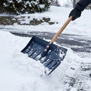 2 x Black Snow Shovel Spade With Wooden handle